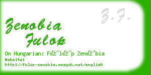 zenobia fulop business card